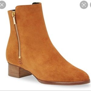 Sarah Flint Perfect Zip Bootie 30 in Cognac Suede - Size 9.5/40.5